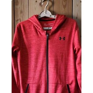 UNDER ARMOUR Jacket Logo Coldgear Full Zip Hoodie Athletic Kids YXL  W/SMALL D25